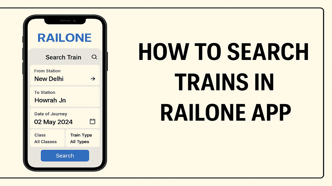 How to Search Trains in RailOne App