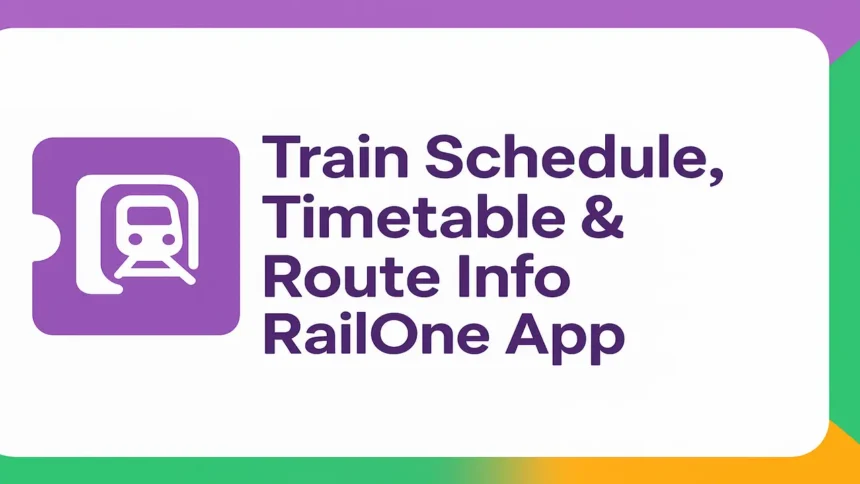 RailOne App: Check Train Schedule, Timetable & Route Info